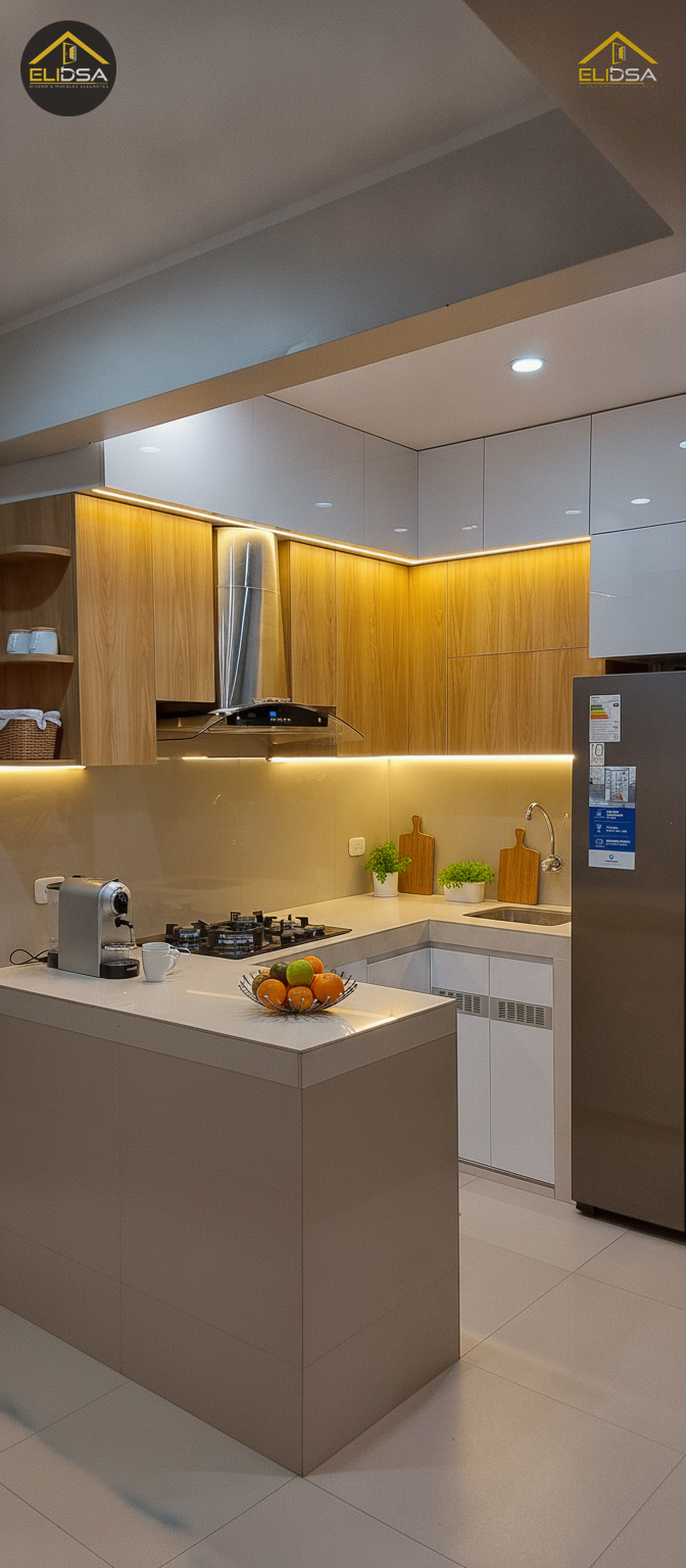 Cocina Integral Moderna de Dos Tonos